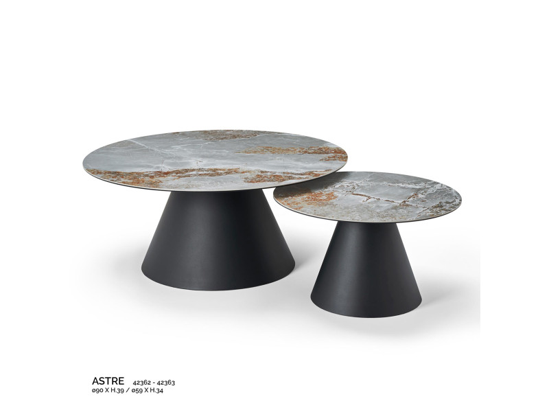 ASTRE-Table basse ronde pied conique