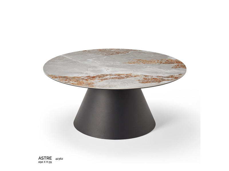 ASTRE-Table basse ronde pied conique