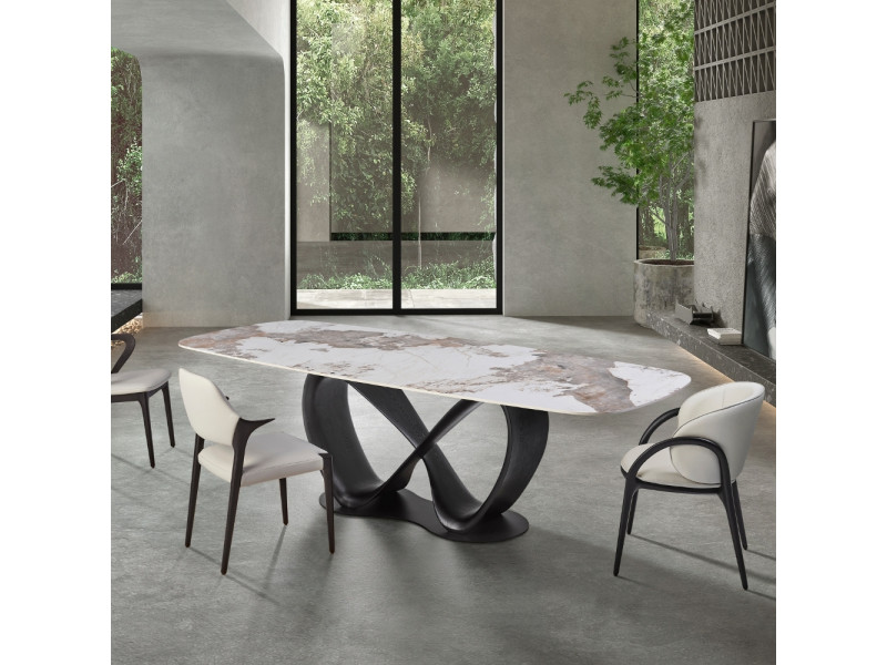 LYRA-Table ovale fixe PIED RUBAN