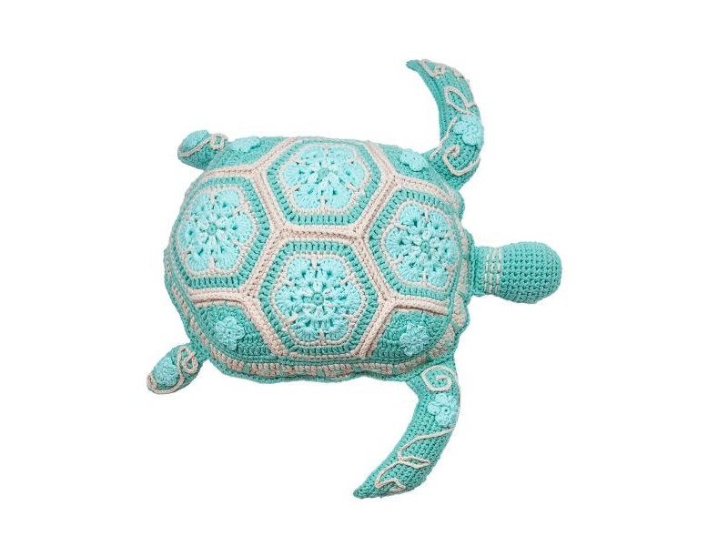COUSSIN CROCHET TORTUE