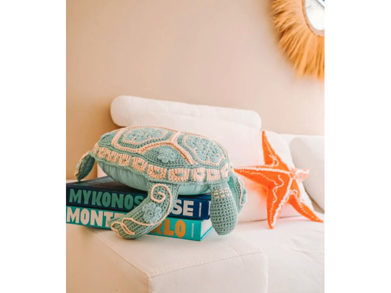 COUSSIN CROCHET TORTUE
