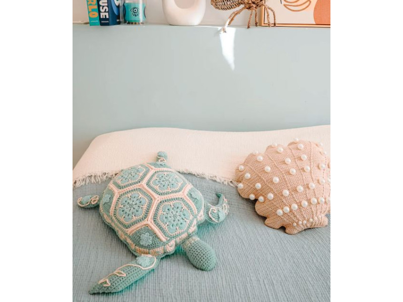 COUSSIN CROCHET TORTUE