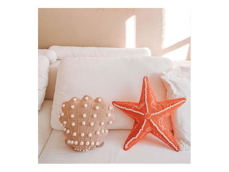COUSSIN CROCHET COQUILLAGE