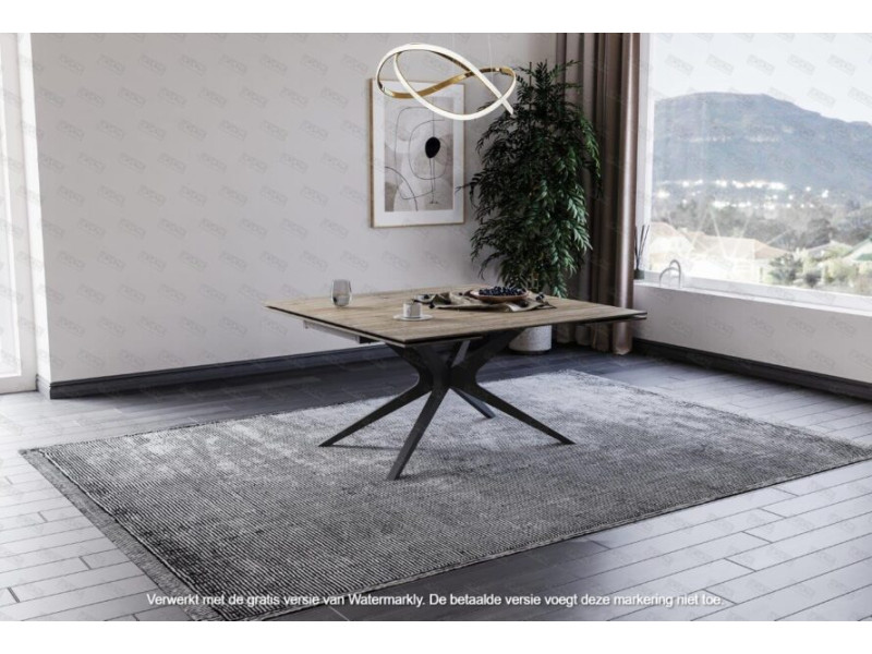 HECTOR-Table CARRE céramique avec 2...
