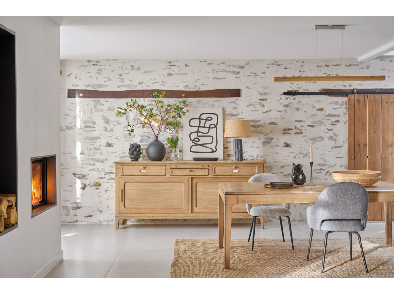 JAZZ-Table rectangle bois massif avec...
