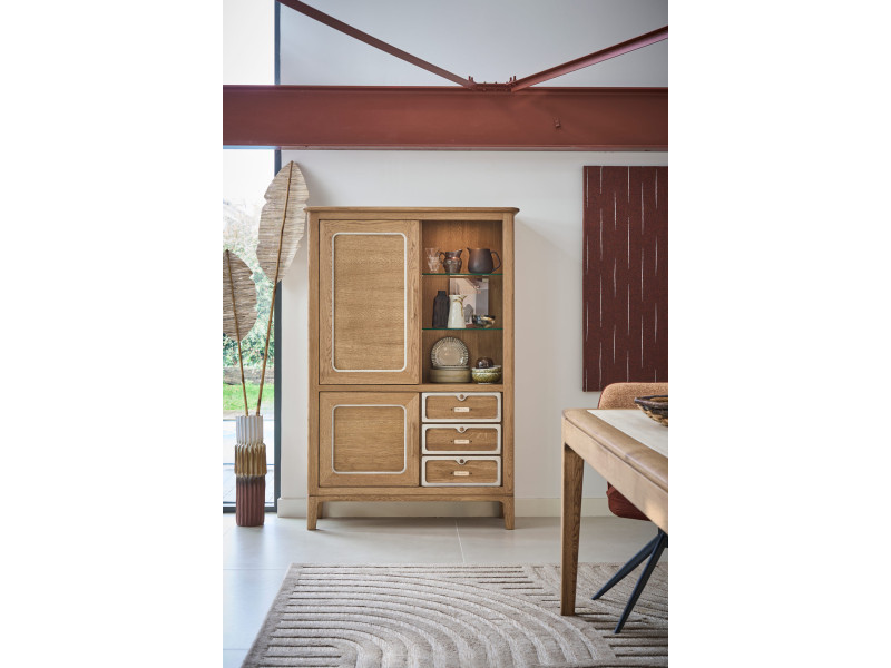 JAZZ-Vitrine 3 portes battantes 1 niche