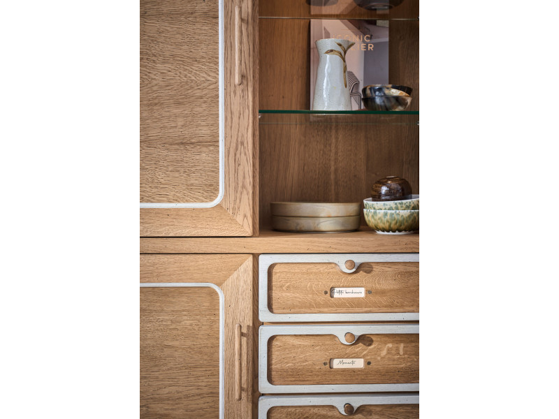 JAZZ-Vitrine 3 portes battantes 1 niche