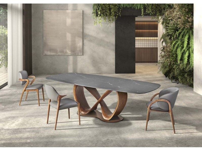 LYRA-Table ovale fixe PIED RUBAN