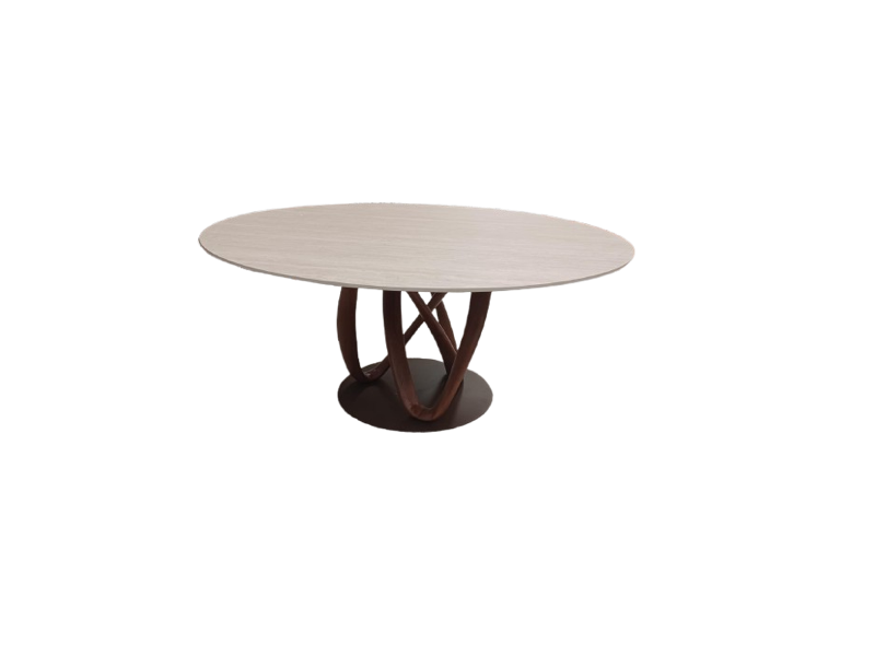 SOLARA-Table ronde pied bois central...