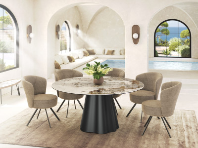 PIANA-Table ronde fixe pied...