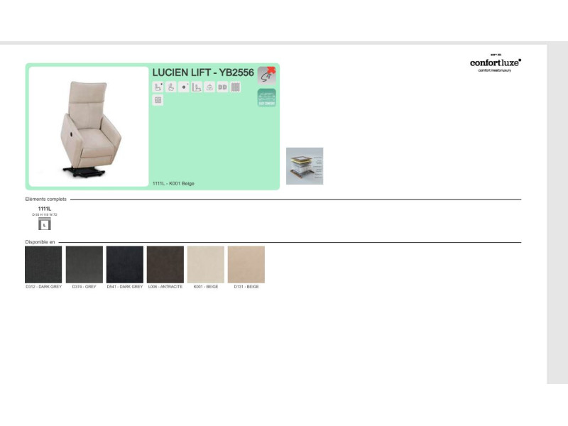 LUCIEN -Fauteuil releveur 1 moteur