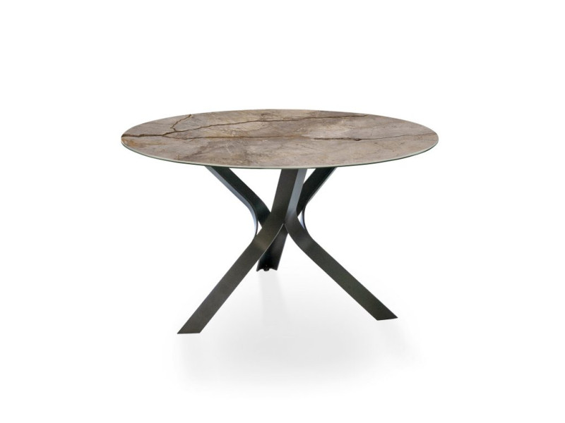KRON-Table ronde fixe pied métal...