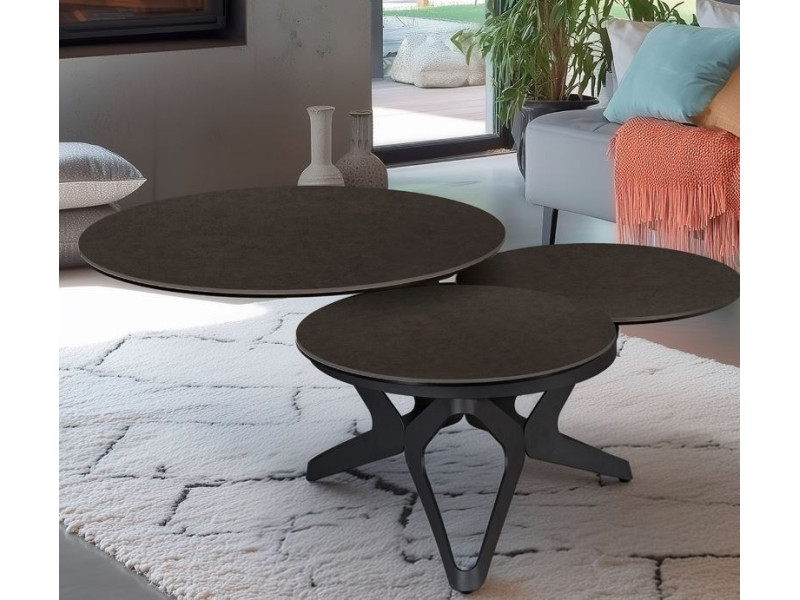 SYDNEY-Table basse 3 plateaux simultanés