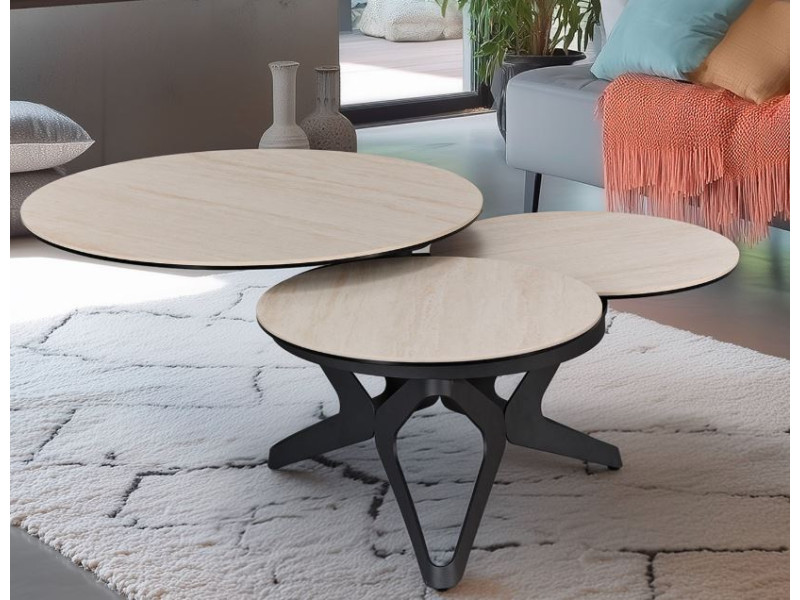 SYDNEY-Table basse 3 plateaux simultanés