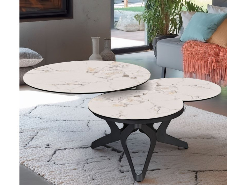 SYDNEY-Table basse 3 plateaux simultanés