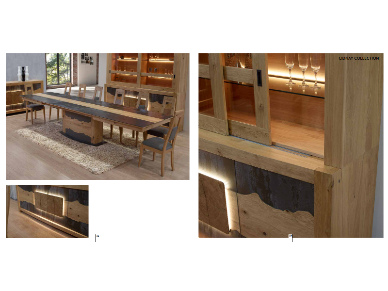 CIDNAY-Table extensible XXL pied central