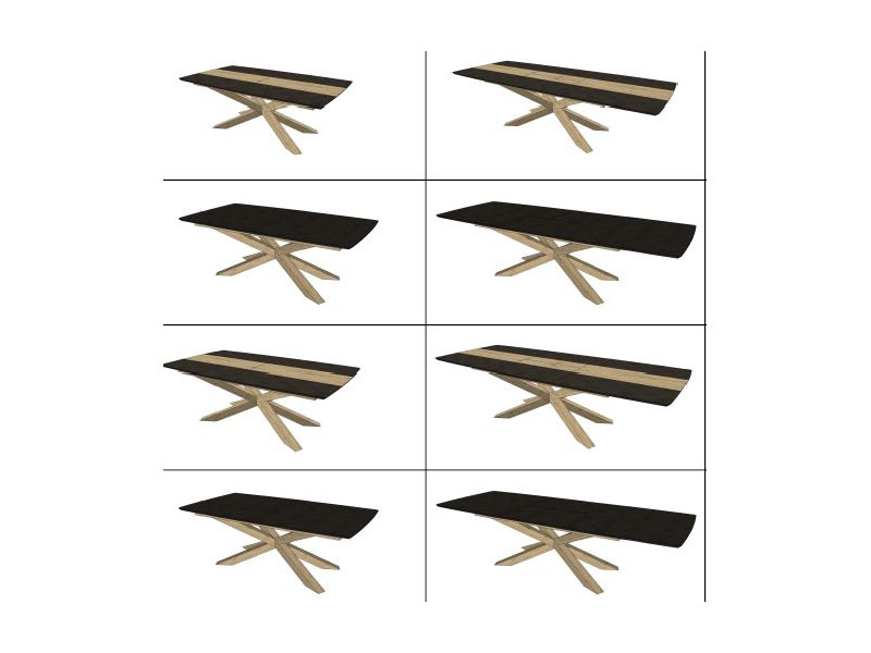 CIDNAY-Table extensible XXL pied central