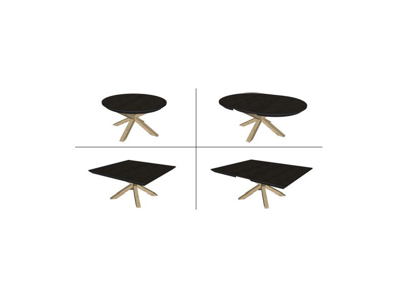 CIDNAY-Table extensible XXL pied central