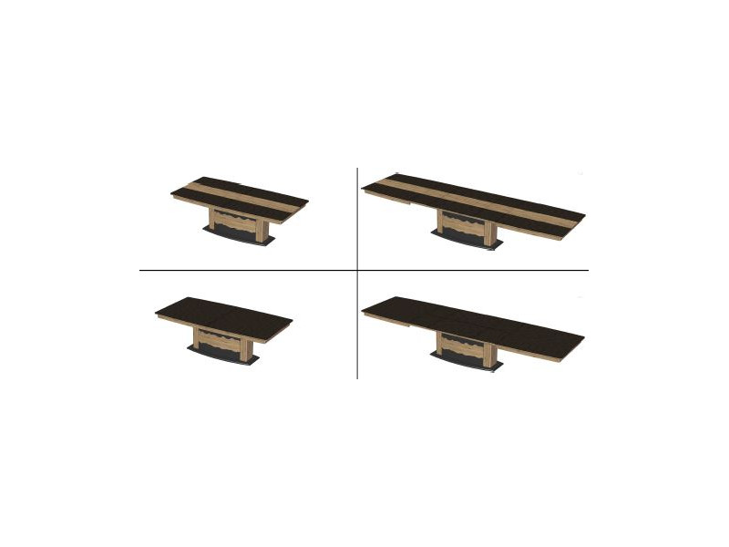 CIDNAY-Table extensible XXL pied central