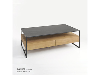DANUBE-Table basse 2 tiroirs