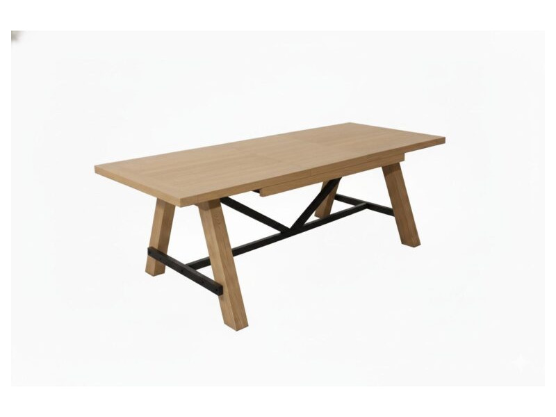 MONT-BLANC-Table rectangle pieds bois