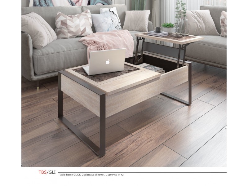 GLICK-Table basse avec 2 plateaux...