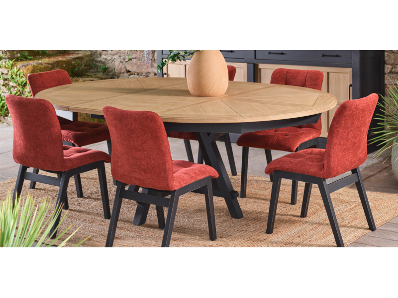 ODYSSEE- Table ronde avec allonge 60 cm