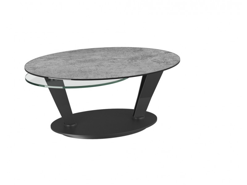 OVALIA- Table ovale plateaux pivotants