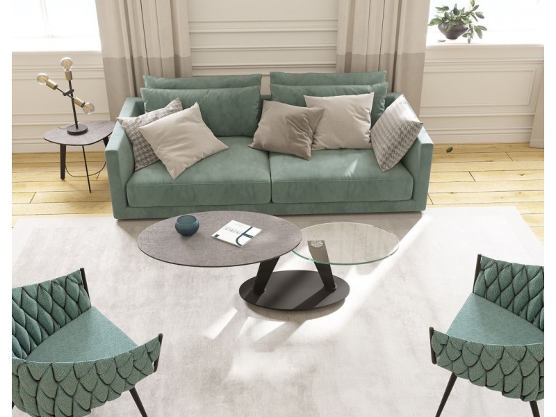 OVALIA- Table ovale plateaux pivotants
