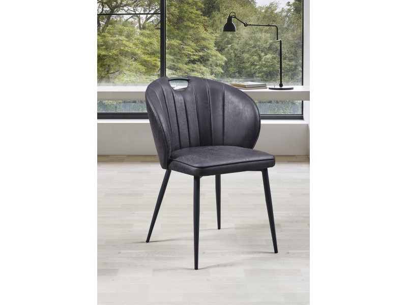 LOUNA-Chaise fixe tissus microfibre...
