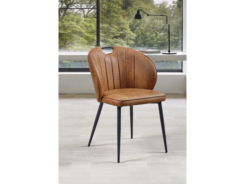 LOUNA-Chaise fixe tissus microfibre...
