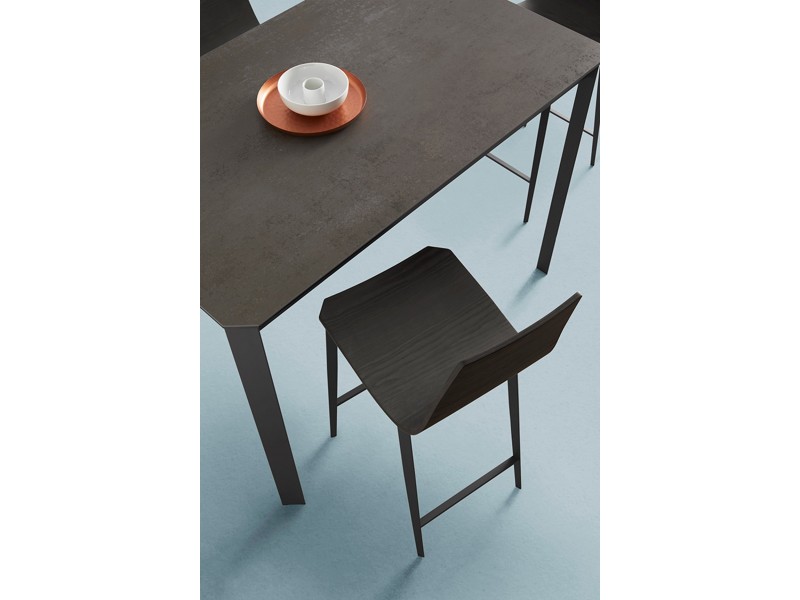SALT-Table haute fixe céramique plan...