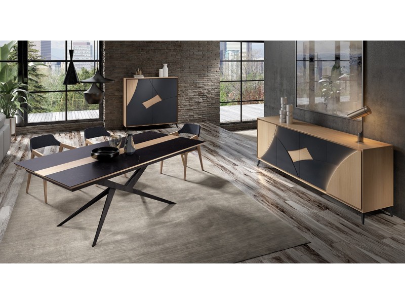 CIRCLE- Table pied central avec allonge
