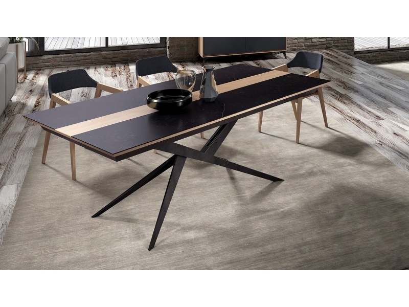 CIRCLE- Table pied central avec allonge