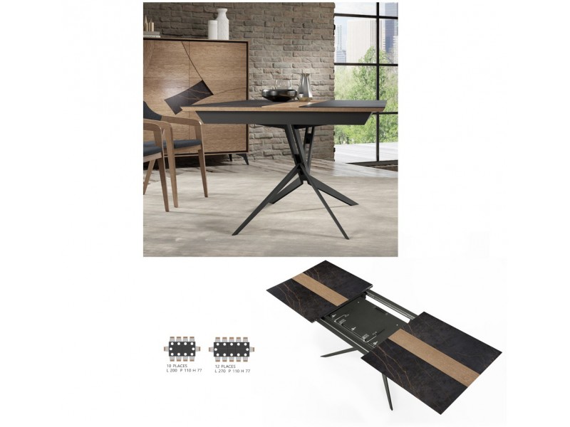 CIRCLE- Table pied central avec allonge