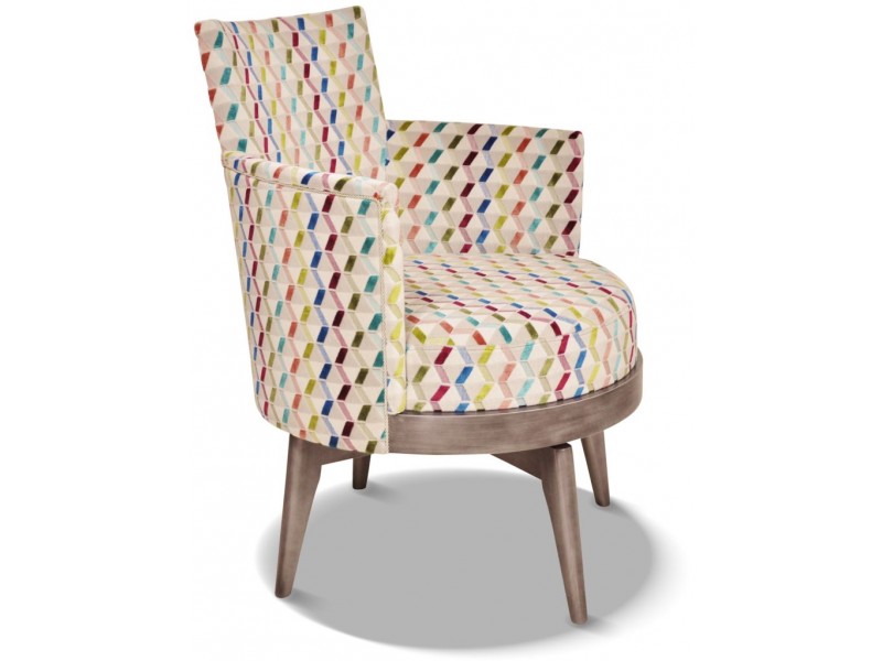 MATHIS - Fauteuil assise pivotante tissu
