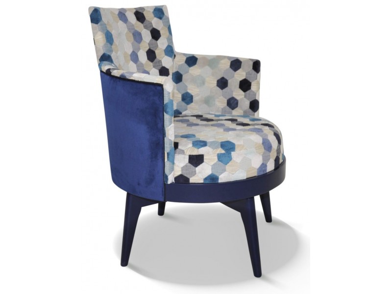 MATHIS - Fauteuil assise pivotante tissu
