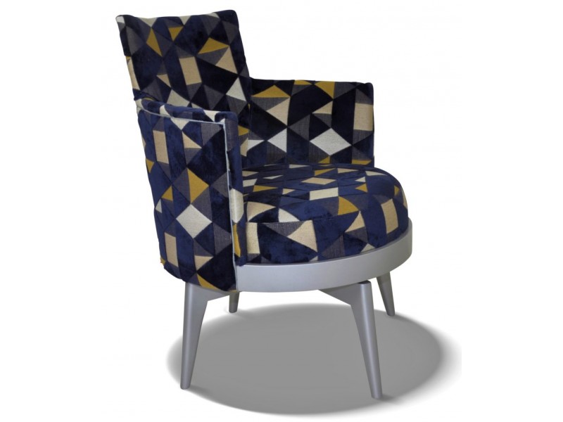 MATHIS - Fauteuil assise pivotante tissu
