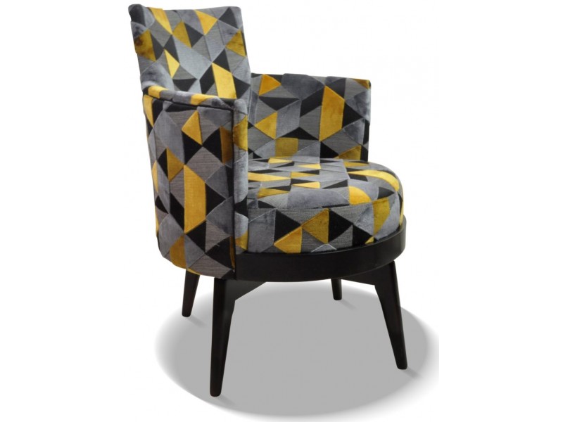 MATHIS - Fauteuil assise pivotante tissu