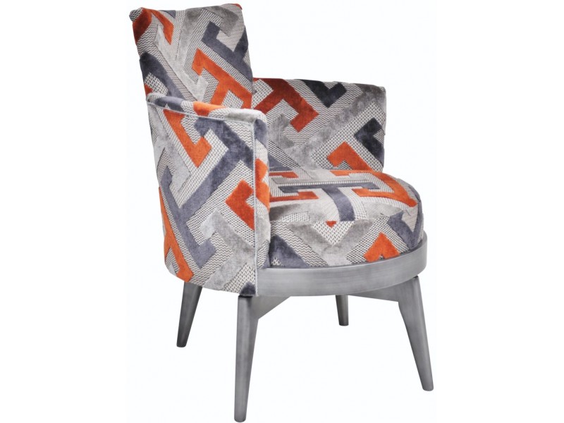 MATHIS - Fauteuil assise pivotante tissu