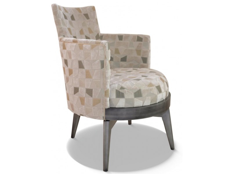 MATHIS - Fauteuil assise pivotante tissu