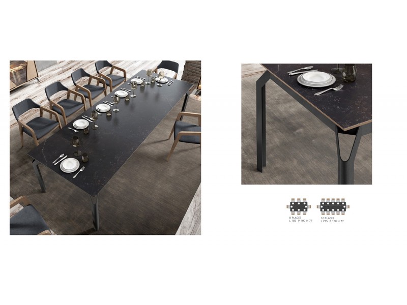 CIRCLE-Table  céramique 4 pieds avec...
