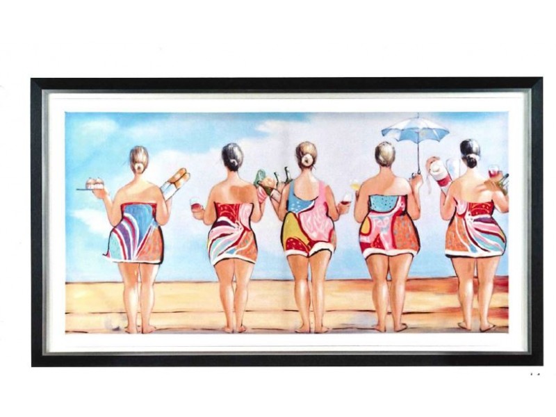 SILHOUETTES A LA PLAGE-Toile sur...