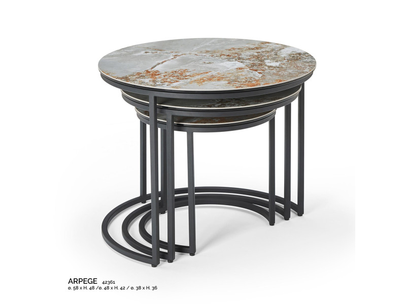 ARPEGE-Table basse set de 3 GYGOGNES