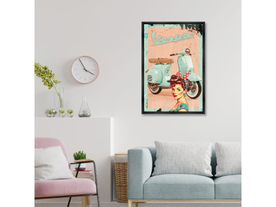 RETRO VESPA-Image encadrée...
