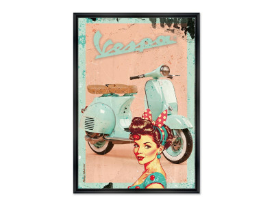 RETRO VESPA-Image encadrée... 2