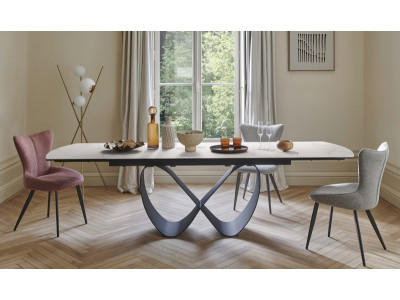 TOPAZE-Table céramique pied... 2