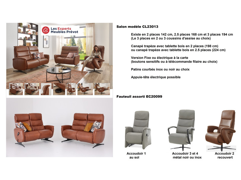 HU-CL  23013- Canapé CUIR relax...