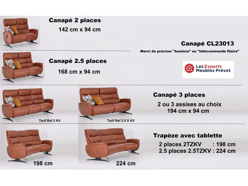 HU-CL  23013- Canapé CUIR relax...