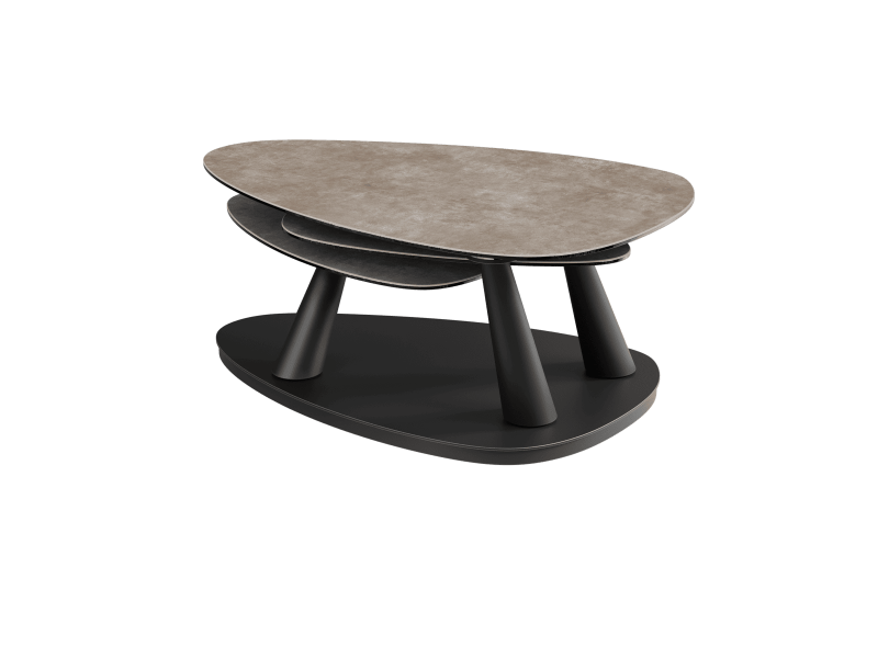 CAMELIA-Table basse céramique 3 plateaux